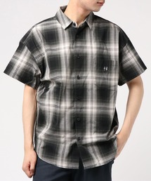 OMBRE CHECK BIG SHOULDER SHORT SLEEVE SHIRT / オンブレーチェック ビッグショルダー ショートスリーブ レギュラーカラーシャツ