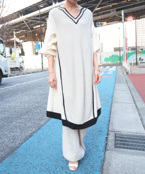 綿ローンコンビニットワンピース ワンピース セール Coomb クーム のファッション