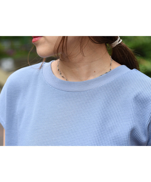 LHELBIE（レルビエ）の「バックボタンワッフルサーマルスリット2wayロングワンピース（ワンピース・レディース・ブラック/ベージュ/サックスブルー/アイボリー・M）」の9枚目の写真