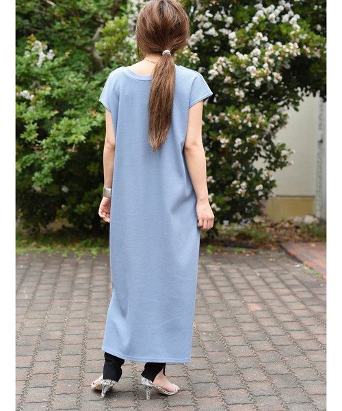 LHELBIE（レルビエ）の「バックボタンワッフルサーマルスリット2wayロングワンピース（ワンピース・レディース・ブラック/ベージュ/サックスブルー/アイボリー・M）」の17枚目の写真