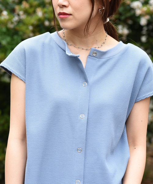 LHELBIE（レルビエ）の「バックボタンワッフルサーマルスリット2wayロングワンピース（ワンピース・レディース・ブラック/ベージュ/サックスブルー/アイボリー・M）」の18枚目の写真