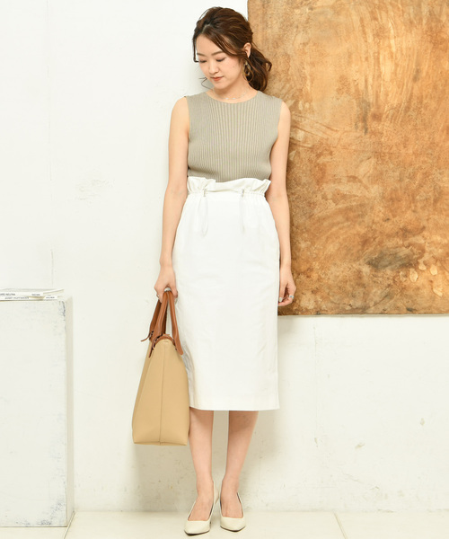 DouDou（ドゥドゥ）の「リブニットタンク（ニット/セーター・レディース・ブラック/グレー/ブルー・FREE）」の4枚目の写真