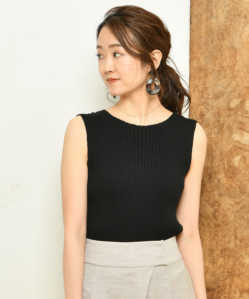 DouDou（ドゥドゥ）の「リブニットタンク（ニット/セーター・レディース・ブラック/グレー/ブルー・FREE）」の19枚目の写真