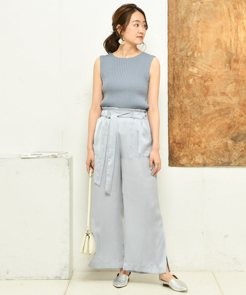 DouDou（ドゥドゥ）の「リブニットタンク（ニット/セーター・レディース・ブラック/グレー/ブルー・FREE）」の9枚目の写真