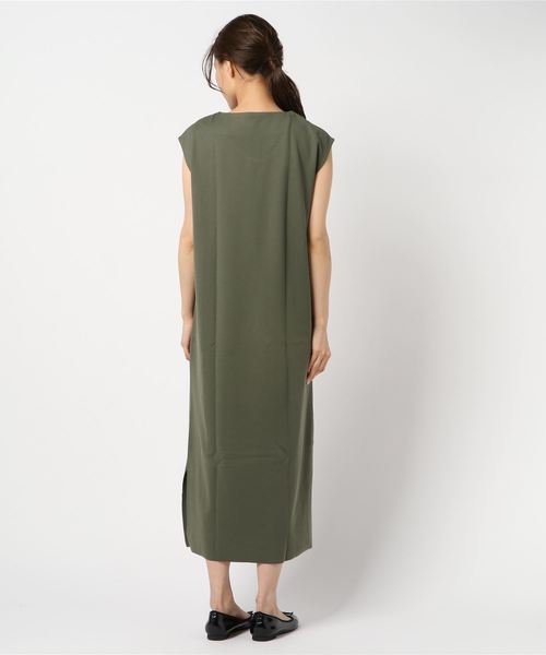 Pierrot（ピエロ）の「フレンチスリーブリブカットソーロングワンピース（ワンピース・レディース・ベージュ系その他/ネイビー/ブラック/カーキ・M/L）」の12枚目の写真