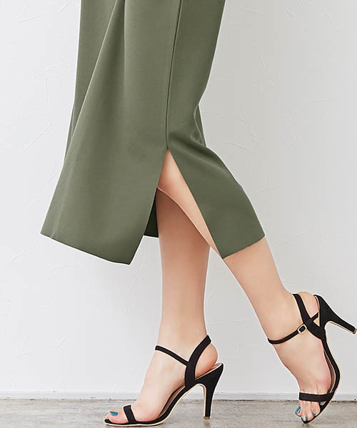 Pierrot（ピエロ）の「フレンチスリーブリブカットソーロングワンピース（ワンピース・レディース・ベージュ系その他/ネイビー/ブラック/カーキ・M/L）」の17枚目の写真