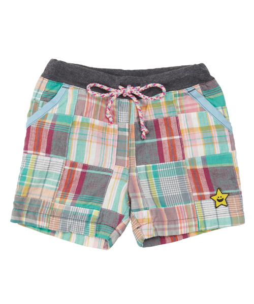 X-girl Stages(エックスガールステージス)の「PATCHWORK HALF PANT(4T~7T)(その他パンツ・キッズ・レッド/ネイビー/グリーン・6T/5T/4T/7T)」の2枚目の写真