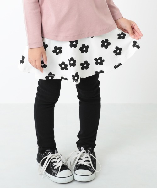 devirock(デビロック)の「プリント10分丈スカッツ(スカート・キッズ・ベージュ/カモフラージュ/ラベンダー/ブラック系その他/グレー系その他/ブルー系その他/キャメル/グレー系その他2/グレー系その他3/ドット/ブラック系その他2/ブルー系その他2/ブラック系その他3/ブラック系その他4/スモークピンク/ブルー系その他3/ブルー系その他4/スミクロ/ホワイト系その他/モカ/ブラック系その他5/ブラック系その他6/ホワイト系その他2/ブルー系その他5・80cm/90cm/95cm/110cm/100cm/120cm/130cm/140cm/150cm/160cm)」の2枚目の写真