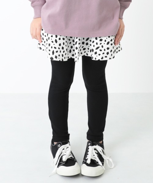 devirock(デビロック)の「プリント10分丈スカッツ(スカート・キッズ・ベージュ/カモフラージュ/ラベンダー/ブラック系その他/グレー系その他/ブルー系その他/キャメル/グレー系その他2/グレー系その他3/ドット/ブラック系その他2/ブルー系その他2/ブラック系その他3/ブラック系その他4/スモークピンク/ブルー系その他3/ブルー系その他4/スミクロ/ホワイト系その他/モカ/ブラック系その他5/ブラック系その他6/ホワイト系その他2/ブルー系その他5・80cm/90cm/95cm/110cm/100cm/120cm/130cm/140cm/150cm/160cm)」の3枚目の写真