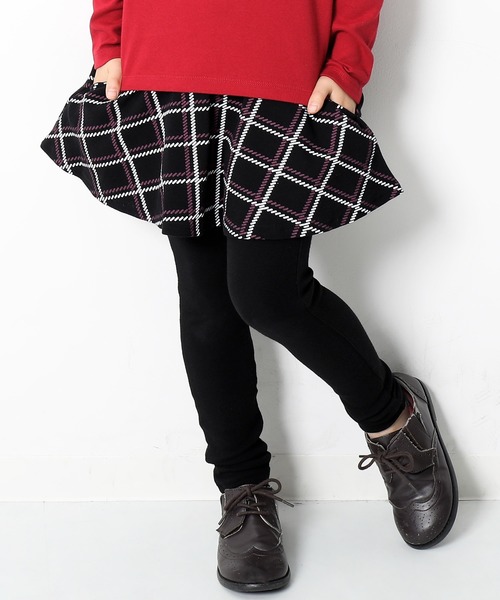 devirock(デビロック)の「プリント10分丈スカッツ(スカート・キッズ・ベージュ/カモフラージュ/ラベンダー/ブラック系その他/グレー系その他/ブルー系その他/キャメル/グレー系その他2/グレー系その他3/ドット/ブラック系その他2/ブルー系その他2/ブラック系その他3/ブラック系その他4/スモークピンク/ブルー系その他3/ブルー系その他4/スミクロ/ホワイト系その他/モカ/ブラック系その他5/ブラック系その他6/ホワイト系その他2/ブルー系その他5・80cm/90cm/95cm/110cm/100cm/120cm/130cm/140cm/150cm/160cm)」の6枚目の写真