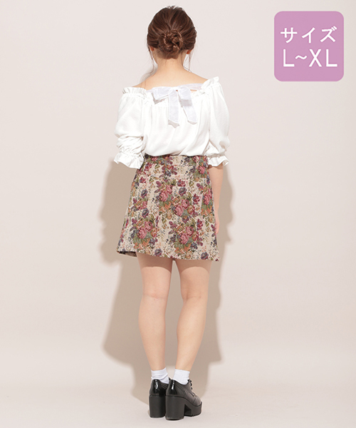 apres jour（アプレジュール）の「【大きいサイズ】バックリボンブラウス【ZOZOTOWN限定アイテム】（シャツ/ブラウス・レディース・ブラック/オレンジ系その他/アイボリー・X-LARGE）」の18枚目の写真