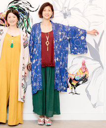 チャイハネ | 【チャイハネ】夜空の星柄キモノスリーブロングカーディガン(カーディガン/ボレロ)