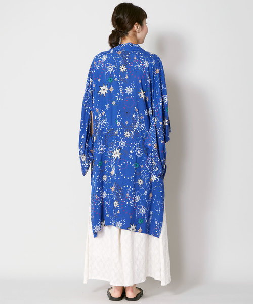 チャイハネ(チャイハネ)の「【チャイハネ】夜空の星柄キモノスリーブロングカーディガン(カーディガン/ボレロ・レディース・ブラック/ネイビー/イエロー・FREE)」の13枚目の写真