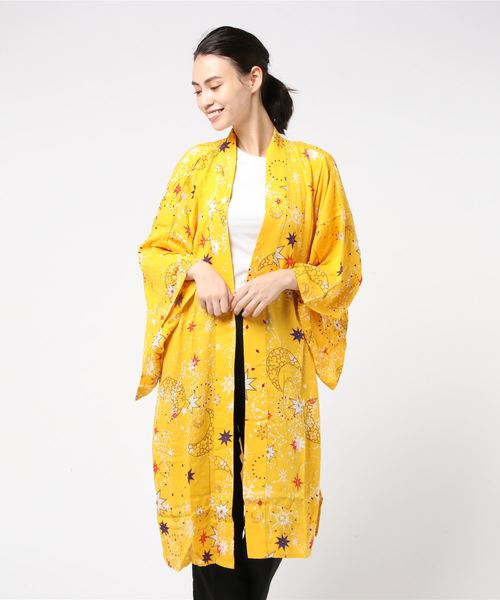 チャイハネ(チャイハネ)の「【チャイハネ】夜空の星柄キモノスリーブロングカーディガン(カーディガン/ボレロ・レディース・ブラック/ネイビー/イエロー・FREE)」の17枚目の写真