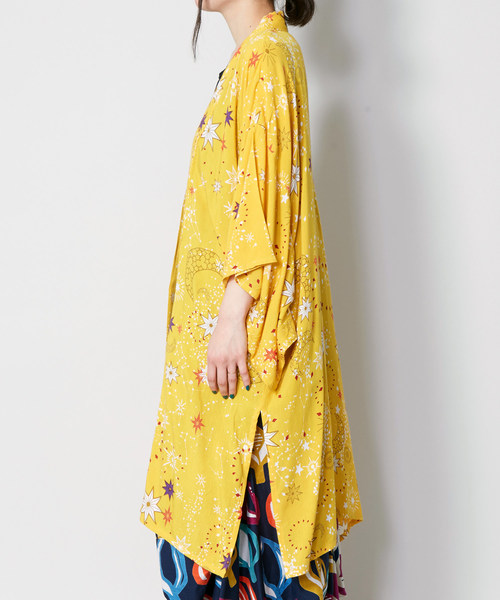 チャイハネ(チャイハネ)の「【チャイハネ】夜空の星柄キモノスリーブロングカーディガン(カーディガン/ボレロ・レディース・ブラック/ネイビー/イエロー・FREE)」の18枚目の写真