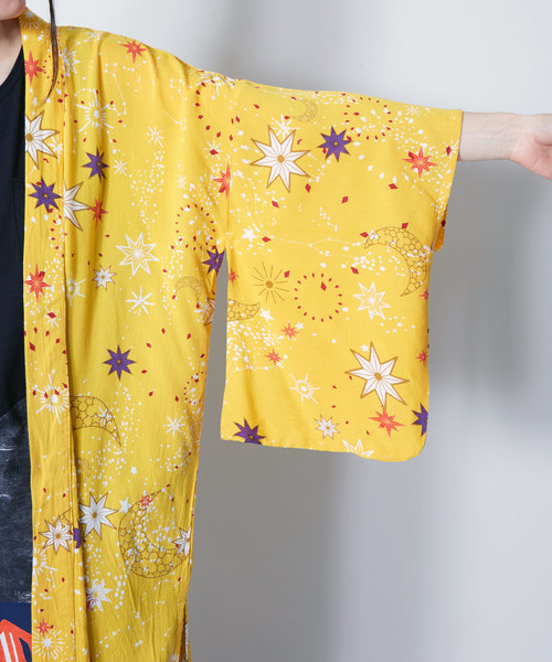 チャイハネ(チャイハネ)の「【チャイハネ】夜空の星柄キモノスリーブロングカーディガン(カーディガン/ボレロ・レディース・ブラック/ネイビー/イエロー・FREE)」の21枚目の写真