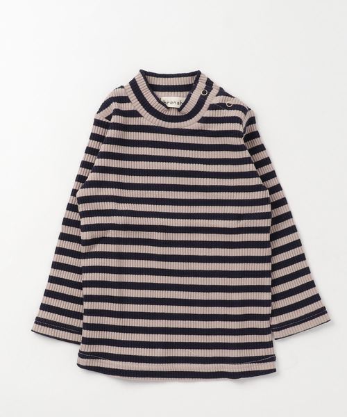 BRANSHES（ブランシェス）の「テレコハイネックTシャツ（Tシャツ/カットソー・キッズ・ホワイト/ブラック/ベージュ/オフホワイト・80ｃｍ/90cm/110cm/100cm/120cm/130cm/140cm/150cm）」の4枚目の写真