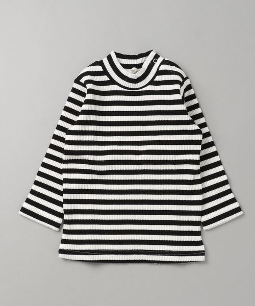 BRANSHES（ブランシェス）の「テレコハイネックTシャツ（Tシャツ/カットソー・キッズ・ホワイト/ブラック/ベージュ/オフホワイト・80ｃｍ/90cm/110cm/100cm/120cm/130cm/140cm/150cm）」の2枚目の写真