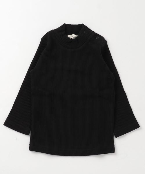 BRANSHES（ブランシェス）の「テレコハイネックTシャツ（Tシャツ/カットソー・キッズ・ホワイト/ブラック/ベージュ/オフホワイト・80ｃｍ/90cm/110cm/100cm/120cm/130cm/140cm/150cm）」の3枚目の写真