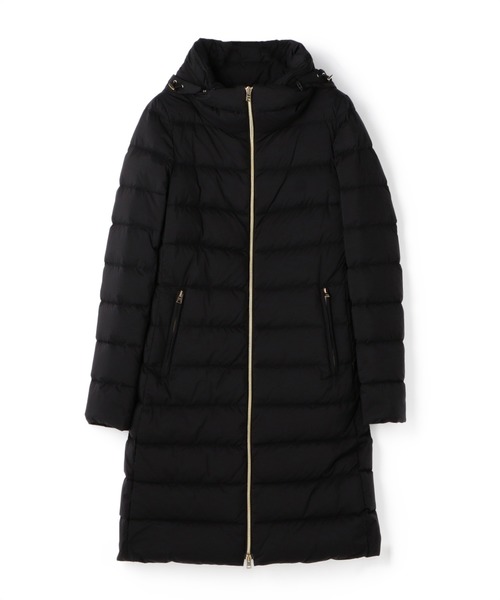 HERNO ヘルノ　ベルト付　ダウンコート　ロングダウン　黒　42 HERNO ヘルノ PI0850D マットナイロン フード ロング ダウン コート 42