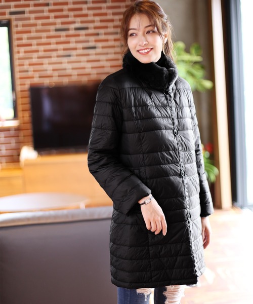 ラビットファーリバーシブルダウンコート（ダウンジャケット/コート