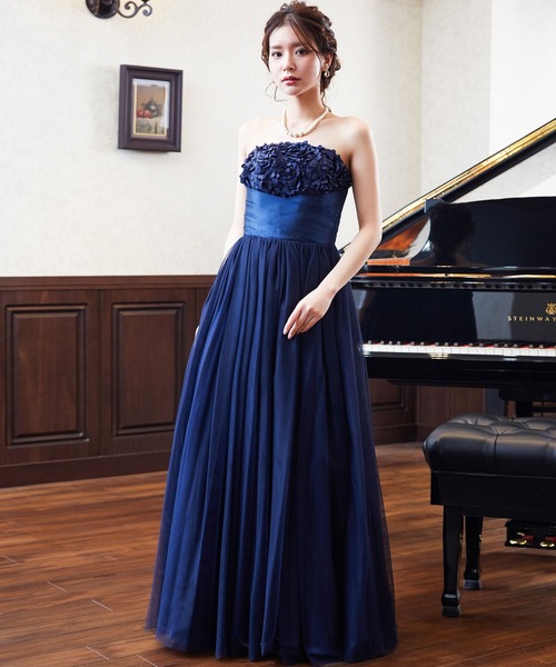 Fashion フラワーモチーフワンピース Letter ファッションレター のファッション セール ドレス ステージドレス ドレス 演奏会 用ロングドレス