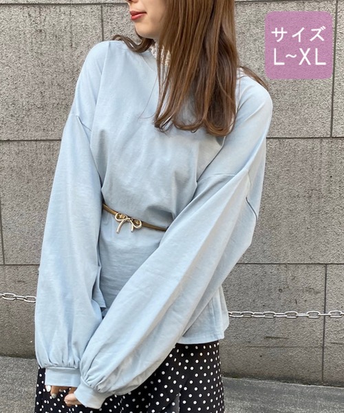 apres jour(アプレジュール)の「【大きいサイズ】ミルクロンT【ZOZOTOWN限定アイテム】(Tシャツ/カットソー・レディース・ライトブルー/オレンジ/アイボリー/ミント/モカ/ラベンダー/ライトイエロー/ライトピンク・X-LARGE)」の5枚目の写真