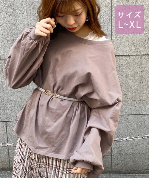 apres jour(アプレジュール)の「【大きいサイズ】ミルクロンT【ZOZOTOWN限定アイテム】(Tシャツ/カットソー・レディース・ライトブルー/オレンジ/アイボリー/ミント/モカ/ラベンダー/ライトイエロー/ライトピンク・X-LARGE)」の3枚目の写真