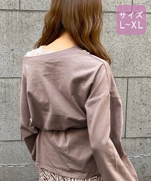 apres jour(アプレジュール)の「【大きいサイズ】ミルクロンT【ZOZOTOWN限定アイテム】(Tシャツ/カットソー・レディース・ライトブルー/オレンジ/アイボリー/ミント/モカ/ラベンダー/ライトイエロー/ライトピンク・X-LARGE)」の11枚目の写真