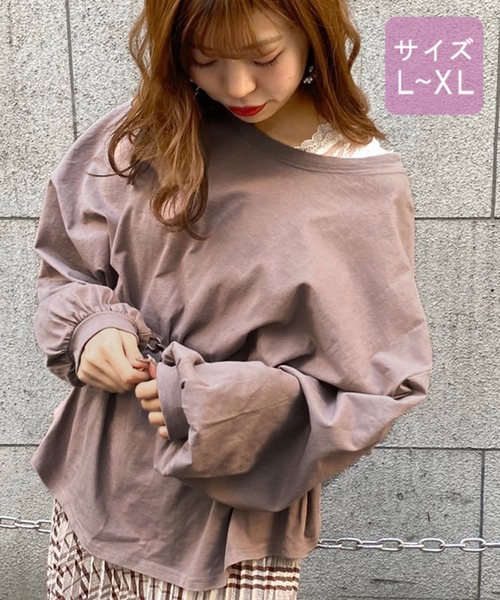 apres jour(アプレジュール)の「【大きいサイズ】ミルクロンT【ZOZOTOWN限定アイテム】(Tシャツ/カットソー・レディース・ライトブルー/オレンジ/アイボリー/ミント/モカ/ラベンダー/ライトイエロー/ライトピンク・X-LARGE)」の10枚目の写真