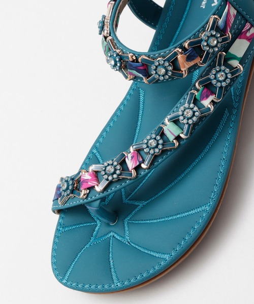 チャイハネ(チャイハネ)の「【チャイハネ】ビジュートングサンダル(サンダル・レディース・ブラック/レッド/ターコイズブルー・MEDIUM/LARGE)」の7枚目の写真