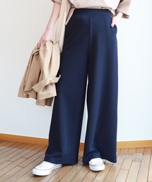 ストレッチイージーワイドパンツ ウエストゴム