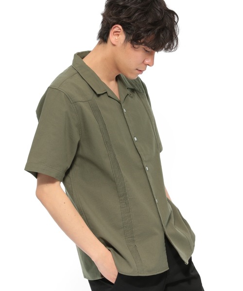 LAKOLE（ラコレ）の「キューバクロップドシャツ / LAKOLE（シャツ/ブラウス・メンズ・ホワイト/オリーブ/サックスブルー/ネイビー・LARGE/MEDIUM）」の7枚目の写真