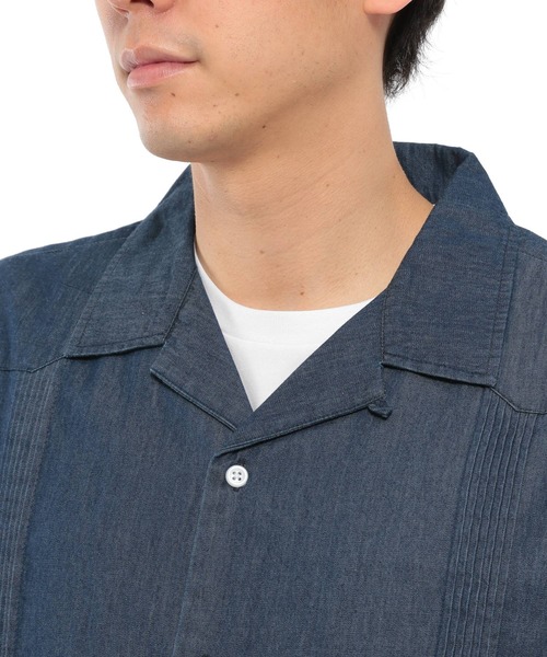 LAKOLE（ラコレ）の「キューバクロップドシャツ / LAKOLE（シャツ/ブラウス・メンズ・ホワイト/オリーブ/サックスブルー/ネイビー・LARGE/MEDIUM）」の17枚目の写真