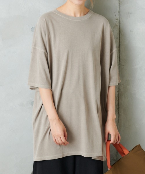 PUAL CE CIN（ピュアルセシン）の「ピグメントＴ（Tシャツ/カットソー・レディース・ブラック/ベージュ/グリーン/ブルーグレー/ピンク系その他・FREE）」の3枚目の写真