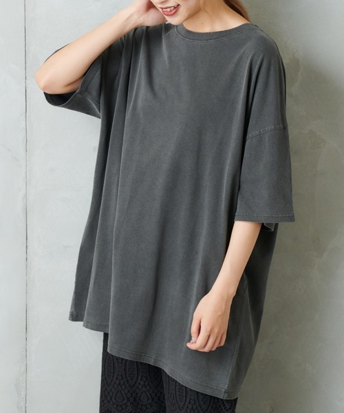 PUAL CE CIN（ピュアルセシン）の「ピグメントＴ（Tシャツ/カットソー・レディース・ブラック/ベージュ/グリーン/ブルーグレー/ピンク系その他・FREE）」の2枚目の写真