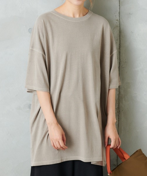 PUAL CE CIN（ピュアルセシン）の「ピグメントＴ（Tシャツ/カットソー・レディース・ブラック/ベージュ/グリーン/ブルーグレー/ピンク系その他・FREE）」の9枚目の写真