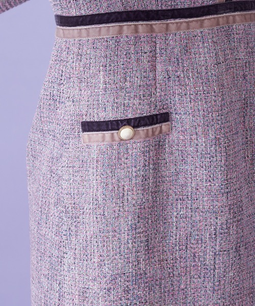 MIIA（ミーア）の「ベロア配色ツイードワンピース（ワンピース・レディース・パープル/ブラック/ベージュ・FREE）」の12枚目の写真