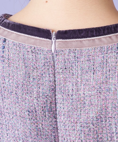 MIIA（ミーア）の「ベロア配色ツイードワンピース（ワンピース・レディース・パープル/ブラック/ベージュ・FREE）」の14枚目の写真