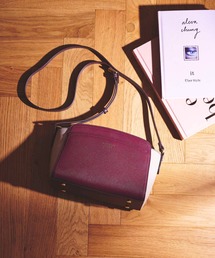 ラウンドプレーンショルダーバッグ《シンプル・バイカラー》