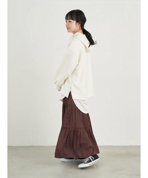 earth music&ecology（アースミュージックアンドエコロジー）の「ラウンドヘムカットチュニック ＊〇（Tシャツ/カットソー・レディース・ブラック/ベージュ/オフホワイト・FREE）」の15枚目の写真