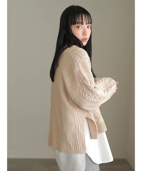 earth music&ecology（アースミュージックアンドエコロジー）の「ラウンドヘムカットチュニック ＊〇（Tシャツ/カットソー・レディース・ブラック/ベージュ/オフホワイト・FREE）」の18枚目の写真