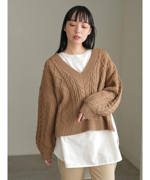 earth music&ecology（アースミュージックアンドエコロジー）の「ラウンドヘムカットチュニック ＊〇（Tシャツ/カットソー・レディース・ブラック/ベージュ/オフホワイト・FREE）」の20枚目の写真