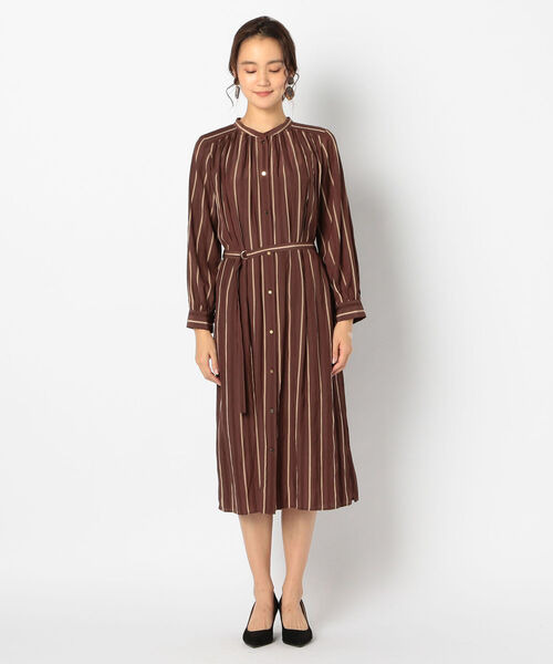 NOLLEY’S Sophi（ノーリーズソフィ）の「前後2wayストライプワンピース（シャツワンピース・レディース・ブラウン系その他3/ブルー系その他3・38/36）」の5枚目の写真