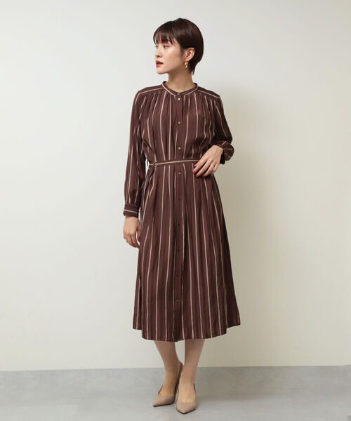 NOLLEY’S Sophi（ノーリーズソフィ）の「前後2wayストライプワンピース（シャツワンピース・レディース・ブラウン系その他3/ブルー系その他3・38/36）」の18枚目の写真