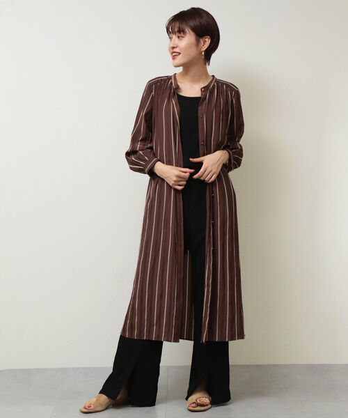 NOLLEY’S Sophi（ノーリーズソフィ）の「前後2wayストライプワンピース（シャツワンピース・レディース・ブラウン系その他3/ブルー系その他3・38/36）」の19枚目の写真