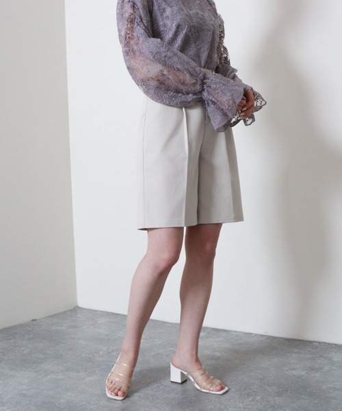 archives(アルシーヴ)の「ストレッチハーフパンツ(その他パンツ・レディース・アイボリー/ブルー/パープル/チャコールグレー・MEDIUM)」の2枚目の写真