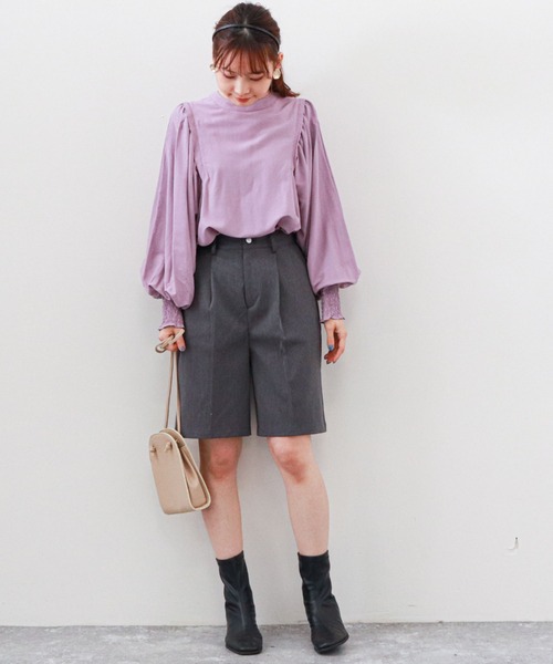 archives(アルシーヴ)の「ストレッチハーフパンツ(その他パンツ・レディース・アイボリー/ブルー/パープル/チャコールグレー・MEDIUM)」の5枚目の写真