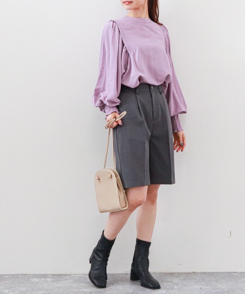 archives(アルシーヴ)の「ストレッチハーフパンツ(その他パンツ・レディース・アイボリー/ブルー/パープル/チャコールグレー・MEDIUM)」の13枚目の写真