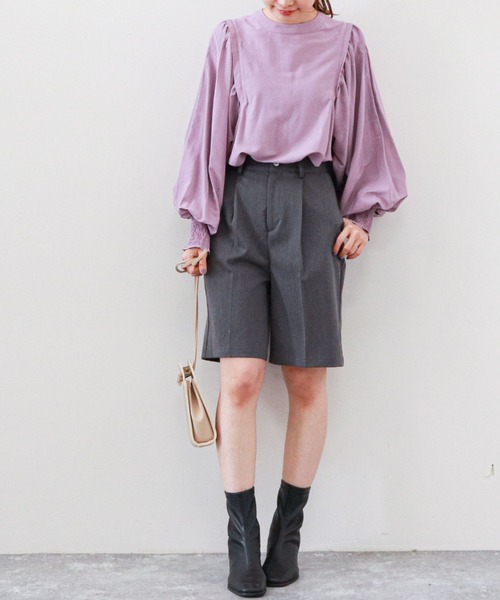 archives(アルシーヴ)の「ストレッチハーフパンツ(その他パンツ・レディース・アイボリー/ブルー/パープル/チャコールグレー・MEDIUM)」の17枚目の写真